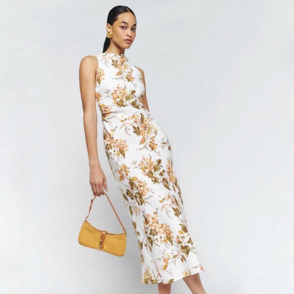 NWT Reformation Casette Linen Dress | Size 6